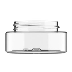 50ml Clear PET Wide Straight Jar, 48/400 Neck (To Suit Double Jar Cap)
